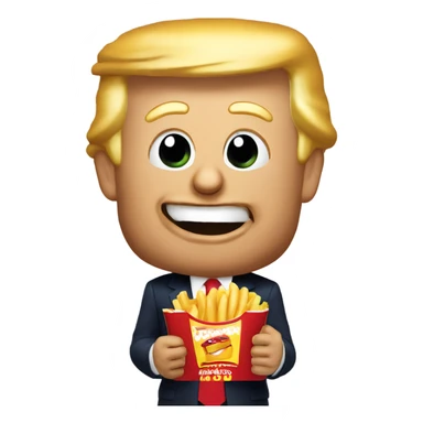 Trump eating McDonald happy meal sticker