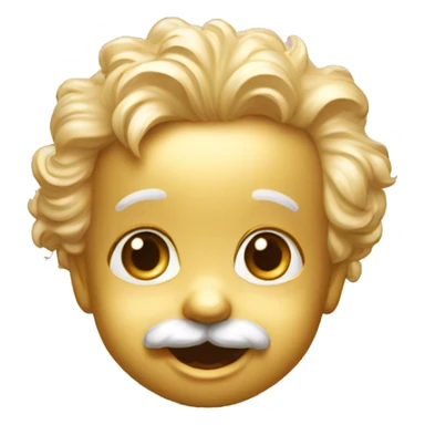 albert einstein happy baby face gold panny sticker