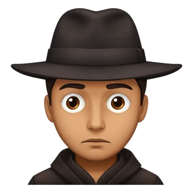 man with a hat suspicious dark sticker