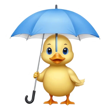 baby Duck holding white umbrella sticker