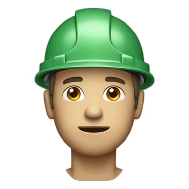 A  man with a safety helmet worrying sticker