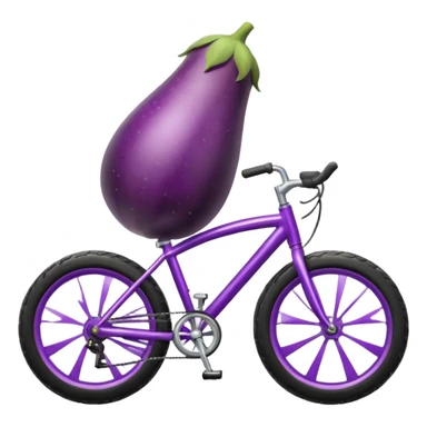 eggplant riding a bike sticker