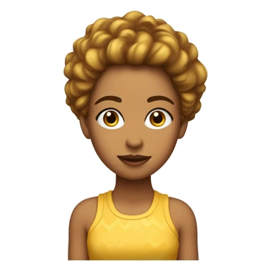 Chica  de pelo rizado con ojos color miel y piel blanca  sticker