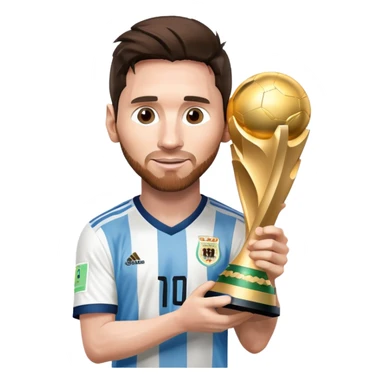 lionel messi holding world cup trophy sticker