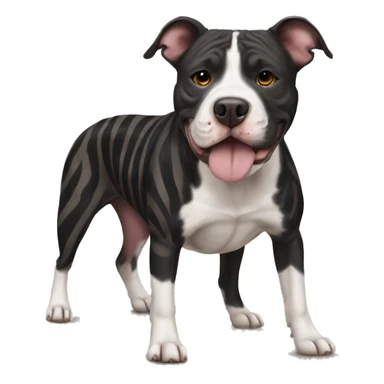 Dog pit bull brindle black stripes sticker