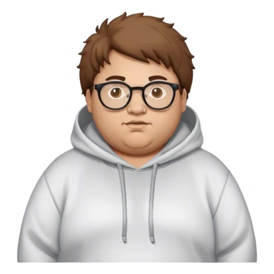 Fat guy wearing hoodie saying tawhid and has fluffy hair and wears glasses sticker