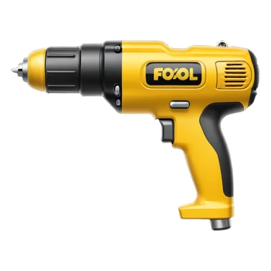 yellow commercial power drill sticker