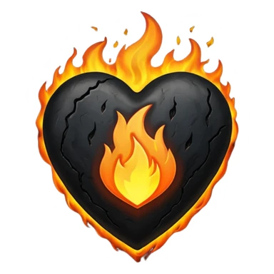 black heart on fire sticker