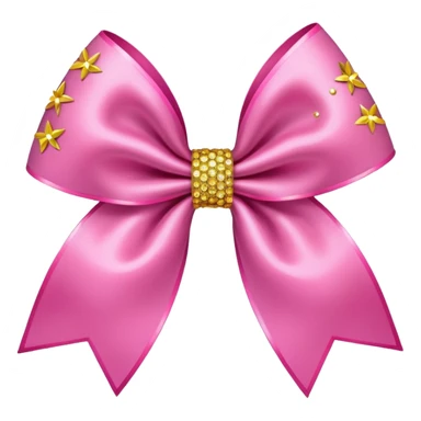 Pink bow with yellow sparkles around it sticker