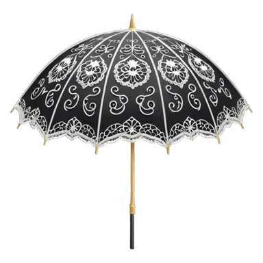 goth black lace parasol sticker