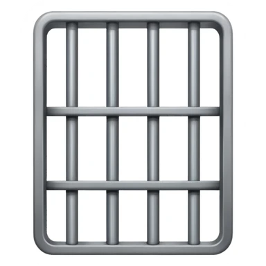 If there was a jail cell emoji in iOS, how would you design and iOS style emoji. Create an jail cell emoji with no prisoner. (Not a cage must be single 4 rods facing to front view point) sticker