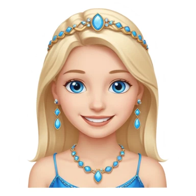 smiling girl with jewelry blue eyes sticker