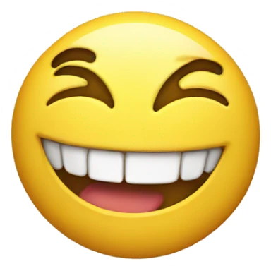 Yellow emoji laughing with tongue on front teeth  sticker