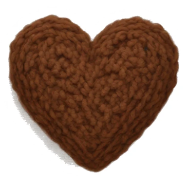 Brown knitted heart sticker