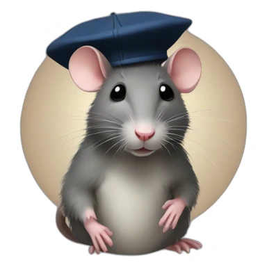 Rat wearing a kippa sticker
