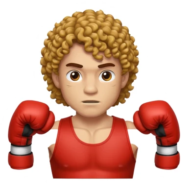 Boxer , with a curly mullet haircut sticker