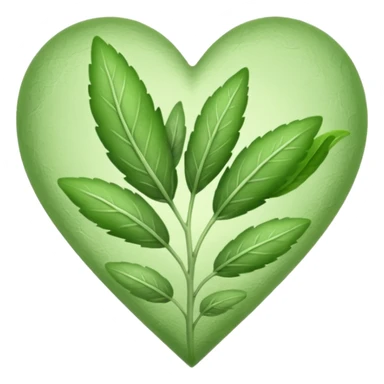 green sage heart sticker