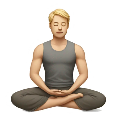 white man meditating sticker