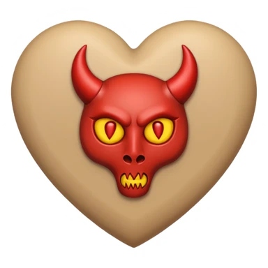 beige heart satanic sticker