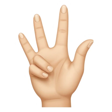 Three fingers up of a beige hand sticker