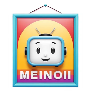 A 3D cartoon movie advertisement poster hanging on a wall, colorful cinematic design, visible border, flat lighting, Memoji-style. sticker