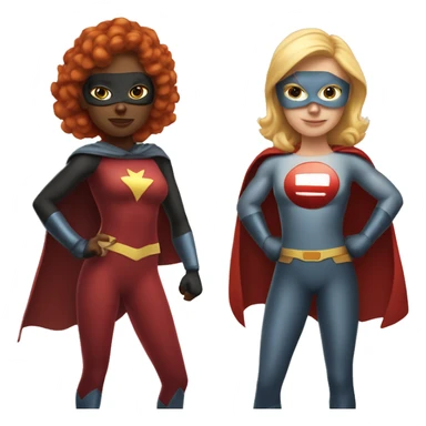blonde female  and redhead female dynamic duo superhero sticker