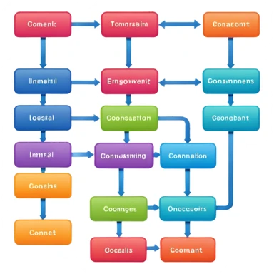 A simple colorful flowchart sticker