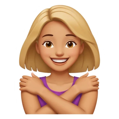 arms crossed hands around neck girl laughing sticker
