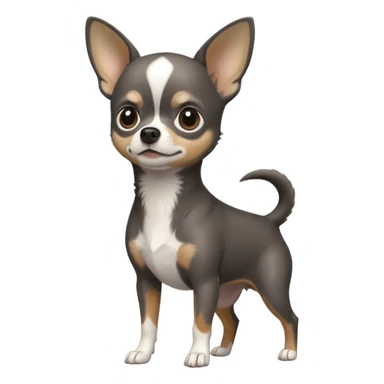 Dark graphite Chihuahua with white markings sticker