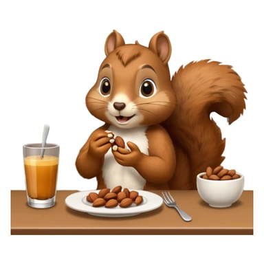squirrel at a restaurant table sticker