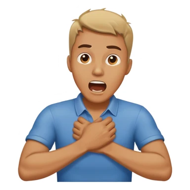 Man holding his neck with arms crossed while yelling sticker