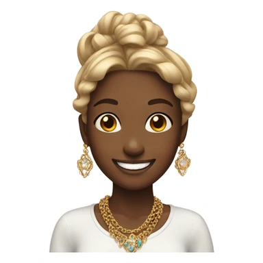 smiling girl with jewelry sticker