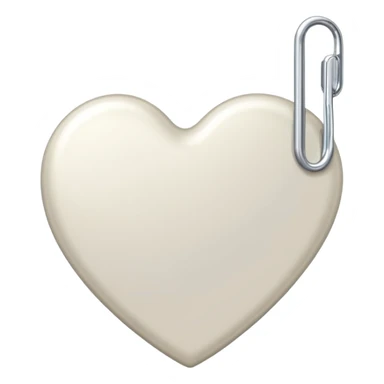 milky colored heart and a paper clip next to it sticker