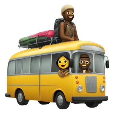 outdoor adventure with stylish duo with bus sticker