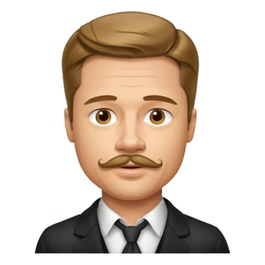 brad pitt with stache sticker