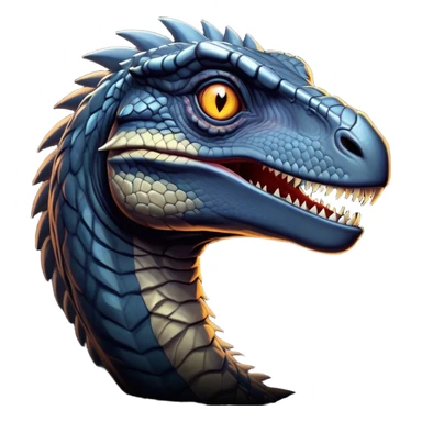 Cinematic Noble jurassic park Velociraptor Portrait Emoji, Poised and menacing, with a sleek, muscular build clad in dark, scaly skin reminiscent of jurassic park Park’s iconic raptor, a sharply curved snout and piercing, intelligent eyes that exude predatory cunning, Simplified yet boldly defined features, highly detailed, glowing with a cool, ominous radiance, high shine, intelligent and relentless, stylized with an air of cinematic prehistoric authority, focused and alert, soft glowing outline, capturing the essence of a watchful and confident jurassic park Velociraptor that appears ready to dash out of the screen with effortless power! sticker