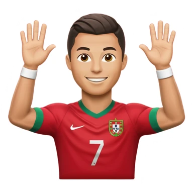 Cristiano Ronaldo apple style emoji, doing famous 'Sii' celebration sticker