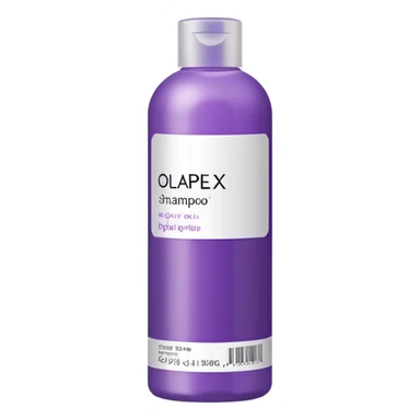 Olaplex shampoo bottle with purple label sticker