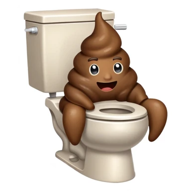 poop sitting on a toilet  sticker