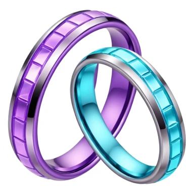 glitter purple and cian marry ring sticker