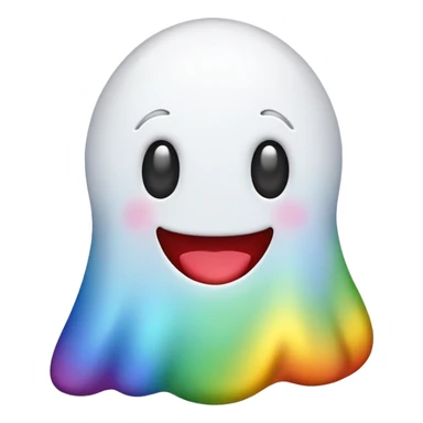 rainbow poop ghost emoji sticker