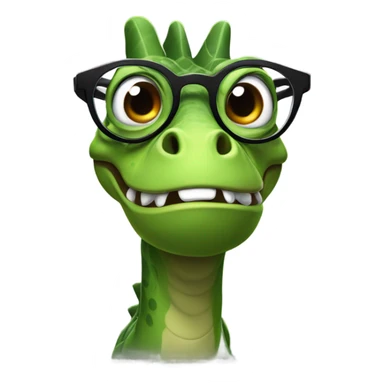 Dinosaur with glasses nerd sticker
