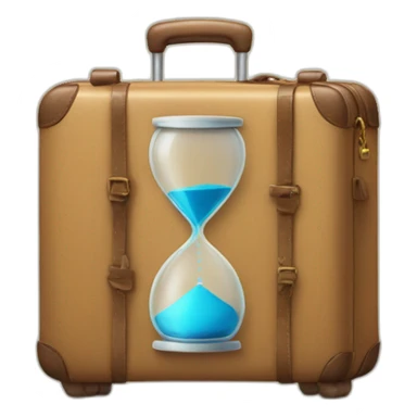 a suitcase with a hourglass sticker