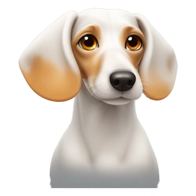 White dachshund with orange fur around her eyes and ears like a beagle  sticker