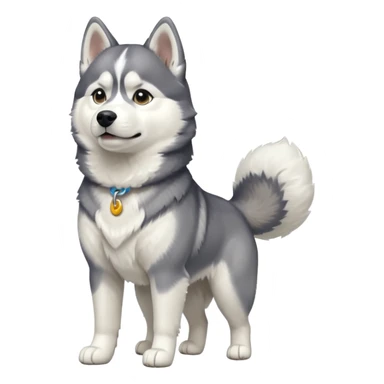 full body of husky, front view sticker