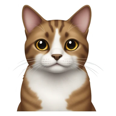 Deep brown and white Cat with black spot near the nose sticker