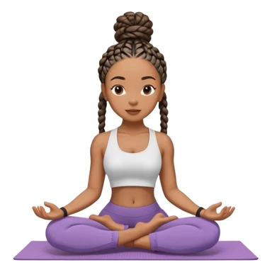 Black woman with box braids doing yoga  sticker