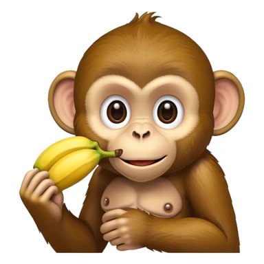 A monkey eating a banana  sticker