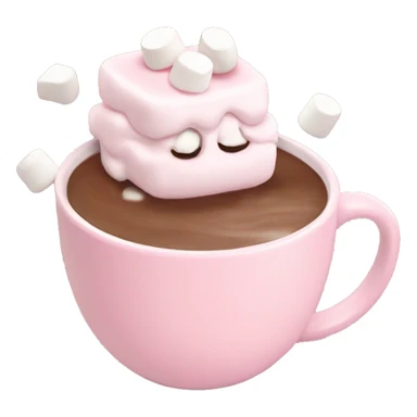pastel pink mug with  hot chocolate and mini marshmallows  sticker