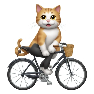 Cat riding bike sticker